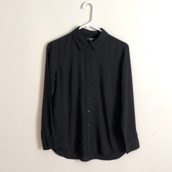 uniqlo black button up size small - Picture 2 of 8